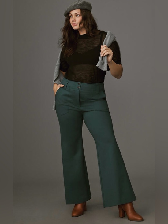Anthropologie Pants - Anthropologie The Naomi Ponte Wide-Leg Flare Pants by Maeve 16 Tall